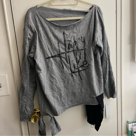 Fox Tops - Fox Gray 'Happy Life' Women's Long Sleeve Top